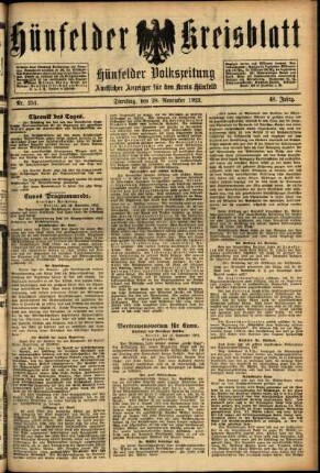 Ausgabe vom Dienstag, den 28. November 1922.
