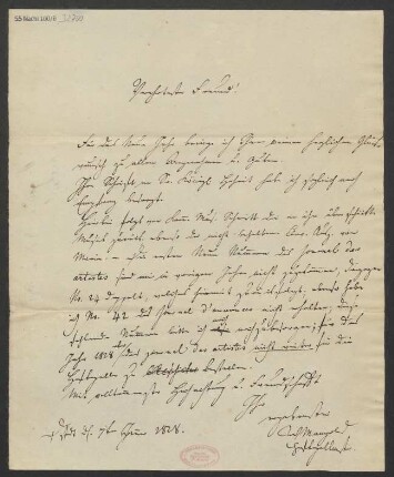 Brief an B. Schott's Söhne : 07.01.1828