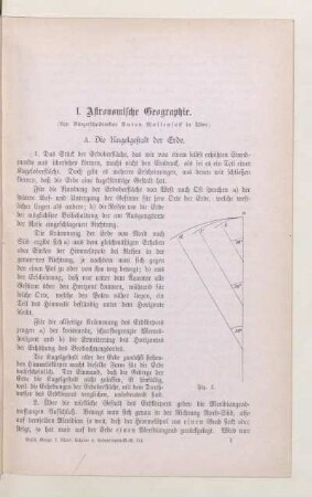 I. Astronomische Geographie