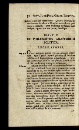 Caput II. De Philosophia Graecorum Politica.