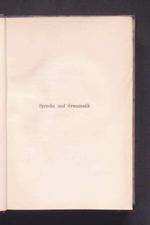 Sprache und Grammatik