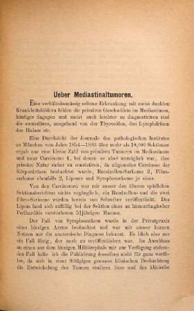 Ueber Mediastinaltumoren : Inaug.-Diss.