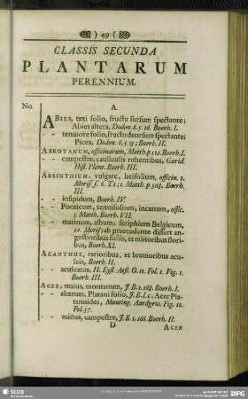 Classis Secunda Plantarum Perennium