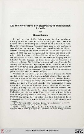 28: Die Hauptrichtungen der gegenwärtigen französischen Ästhetik