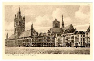 Der Krieg 1914/15 in Postkarten, 31. Reihe, Abt.: Belgien; Inhalt: Ypern und Umgebung: Nr. 301: Ypern, Hallen und Sankt Martin