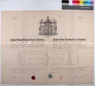 Preußischer Reisepass für Leopold Rudolph von Boyen für die Schweiz, Italien und Frankreich (in französischer und deutscher Sprache)