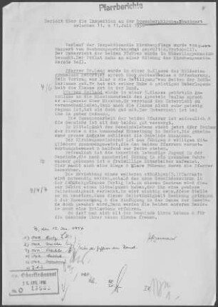 Stuttgart Rosenbergkirche Teil-Kirchengemeinde: Inspektionsbericht 1946