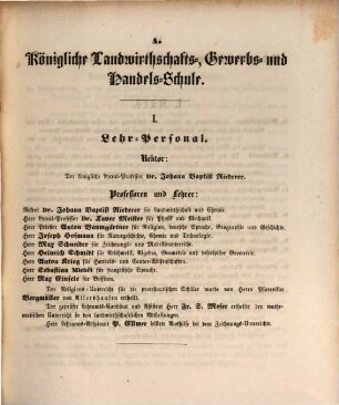 Jahresbericht der Königlichen Landwirthschafts- und Gewerbsschule I. Klasse zu Freysing : im Jahre .., 1857/58