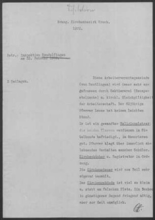 Sondelfingen: Inspektionsbericht 1932