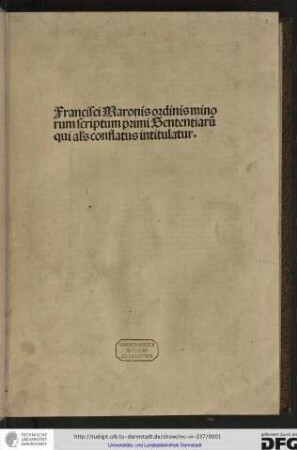 Super primo libro Sententiarum