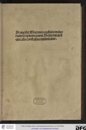 Super primo libro Sententiarum
