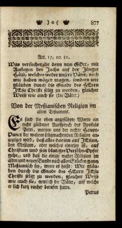 Von der Meßianischen Religion im alten Testament.