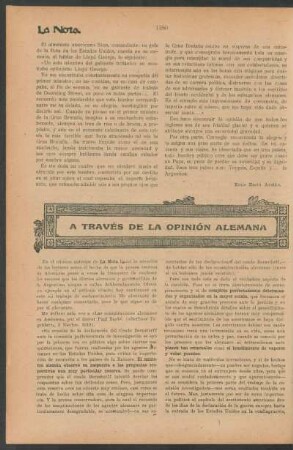 A través de la opinión alemana