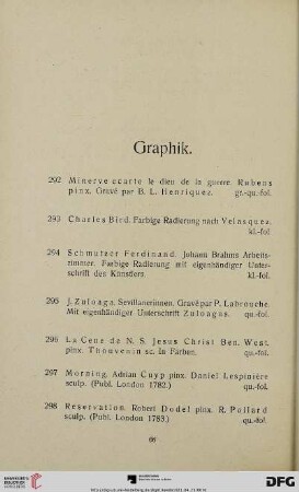 Graphik (Nr. 292-301)