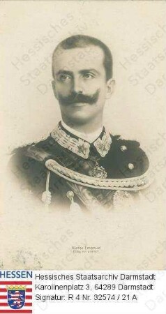 Viktor Emanuel III. König v. Italien (1869-1947) / Porträt in Uniform, Brustbild
