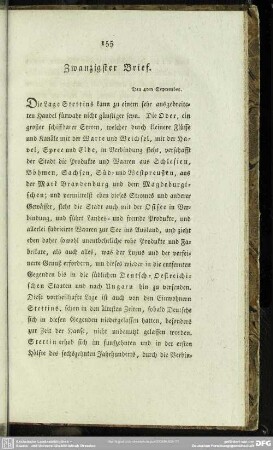 Zwanzigster Brief. Den 4ten September