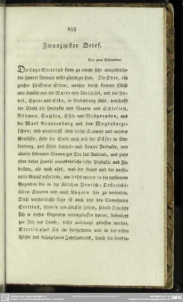Zwanzigster Brief. Den 4ten September