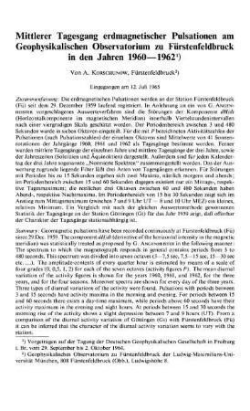 Mittlerer Tagesgang erdmagnetischer Pulsationen am Geophysikalischen Observatorium zu Fürstenfeldbruck in den Jahren 1960 - 1962