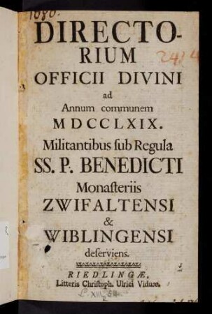 1-55, Directorium Officii Divini ad Annum communem ...