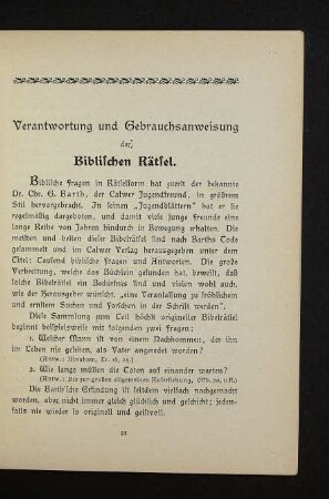 Verantwortung [...] der biblischen Rätsel.