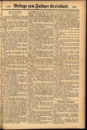 Zweite Ausgabe vom Samstag, den 09. September 1893.