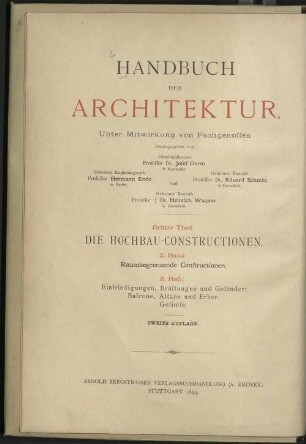 Einfriedungen, Brüstungen, Geländer, Balcone, Altane, Erker, Gesimse