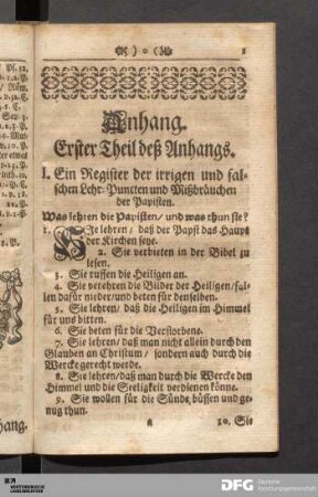 Erster Theil deß Anhangs