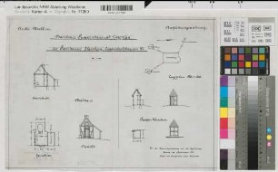 Langenholthausen (Balve) Forsthaus Karsberg Back- und Pumpenhaus Grundrisse, Schnitte, Ansichten Lageplan 1913 1 : 100/500 32 x 44,5 Zeichnung Landsberg-Velensches Bauamt Landsberg-Velen