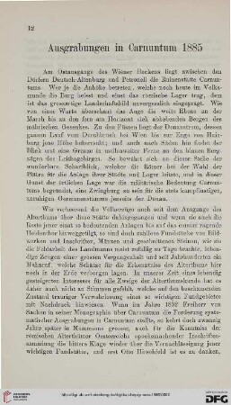 10: Ausgrabungen in Carnuntum, [6] : 1885