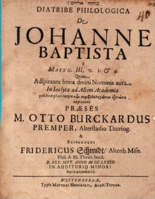 Diatribe philol. de Johanne Baptista ...