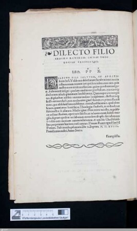 Dilectio filio Erasmo Roterod. sacrae theologiae professori