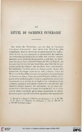 Le rituel du sacrifice funéraire