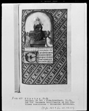 Flämisches Gebetbuch — Thronender Gottvater, Folio 158recto