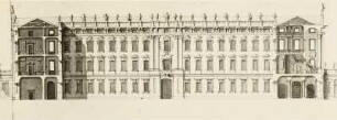 Matthäus Daniel Pöppelmann: Vorentwurf für den Neubau des Dresdner Schlosses, um 1706 : 1. Vorentwurf: Aufriss und Querschnitt, Ausschnitt