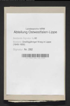 Kriegskontributionen und sonstige Leistungen (Fourage, Servisgelder, Reise- und Kostgelder etc. )1642/43