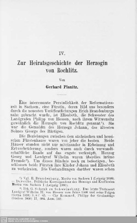 IV. Zur Heimatgeschichte der Herzogin von Rochlitz