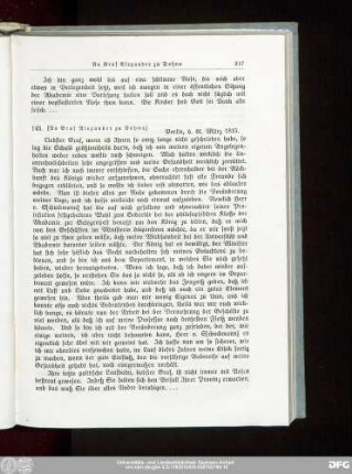 143. [An Graf Alexander zu Dohna.]