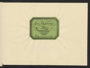 La clemenza di Tito. Skizzen; KV 621