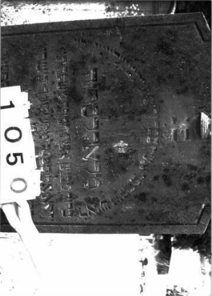 Grabstein 1050 (Index: 100098946) Maße HxBxT: 151x66x10 cm Symbolik: Levitenkanne: Grabstein 1050 (Detailaufnahme)