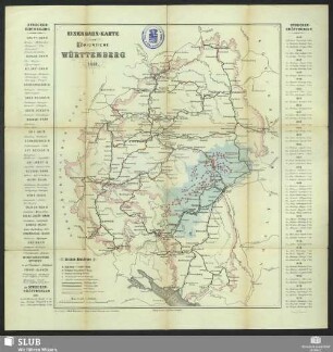 Eisenbahn-Karte vom Königreiche Württemberg 1881