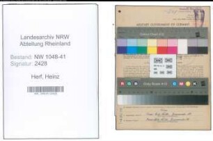 Entnazifizierung Heinz Herf , geb. 13.05.1920 (Polizist)