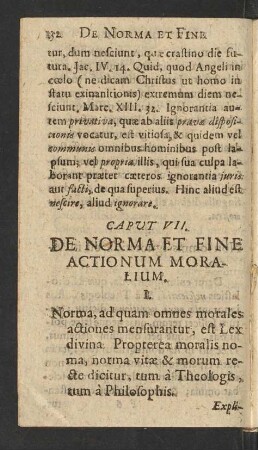 Caput VII. De Norma Et Fine Actionum Moralium.