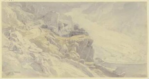 Blick vom Gebirge auf ein Flußtal in Spanien