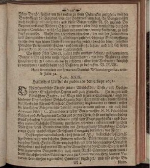 Num. XXIX. Hällisches Urthel de publicato den 5. Sept. 1692