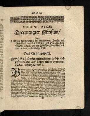25-83, Das Erste Capitel