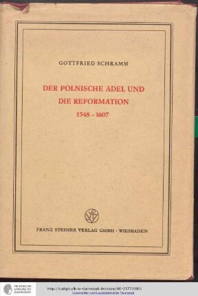 Der Polnische Adel und die Reformation : 1548 - 1607