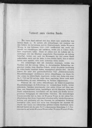 Vorwort zum vierten Bande