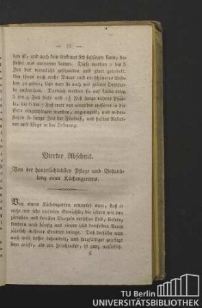 Vierter Abschnitt. Von der hauptsächlichen Pflege und Behandlung eines Küchengartens.
