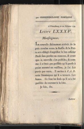 Lettre LXXXV.