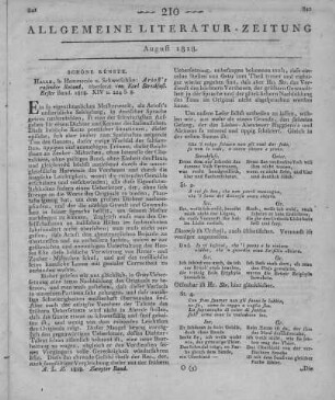 Ariosto, L.: Rasender Roland. Bd. 1. Übers. v. K. Streckfuß. Halle: Hemmerde & Schwetschke 1818